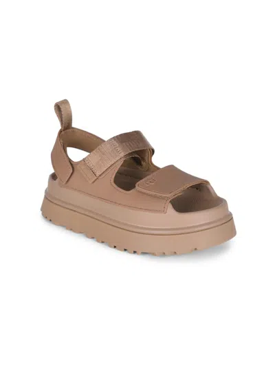 Ugg Rubber Sandals With Embossed Logo In Brown