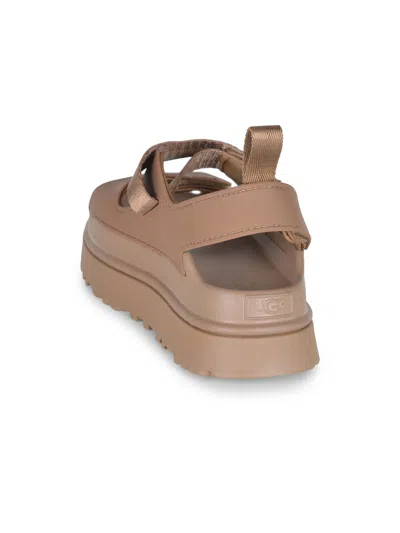 Ugg Rubber Sandals With Embossed Logo In Brown