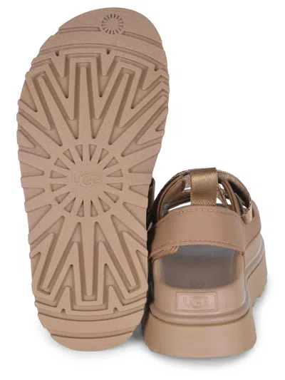 Ugg Rubber Sandals With Embossed Logo In Brown