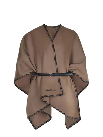 Max Mara "mxacolomba" Cape In Brown