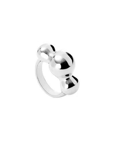 Unode50 Silver-plated Ring With Three Central Balls In Silver