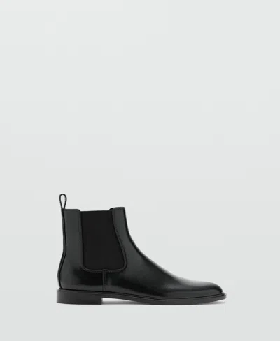 Mango Chelsea Boot In Black