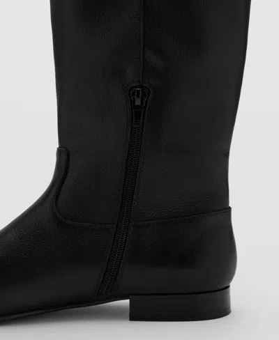 Mango Knee High Boot In Black