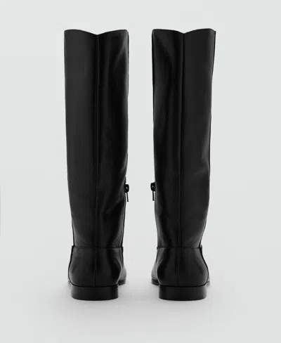 Mango Knee High Boot In Black