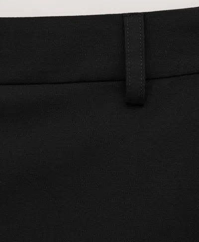 Mango Wool-blend Midi-skirt Black In Black