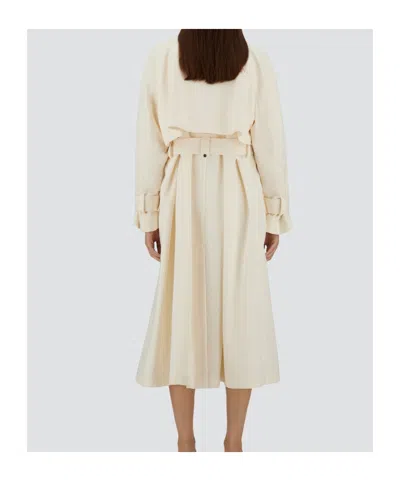 Herno Long Raincoat Belted Waist Buttoned Cuffs Collar In White