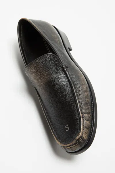 Acne Studios Stitched Leather Loafers In Black