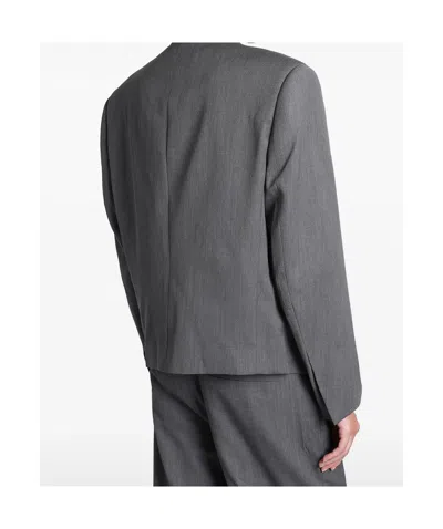Entire Studios Double-breasted Blazer In Gray
