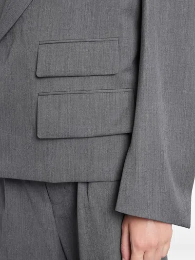 Entire Studios Double-breasted Blazer In Gray