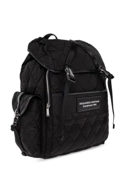 Dsquared2 Quilted Backpack In Black