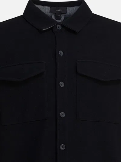 Vince Button Shirt Jacket In Black