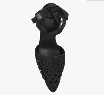 Jacquemus Woven Ankle-tie Heeled Sandals In Black