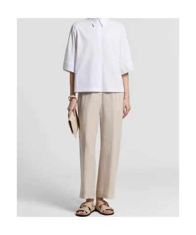 Peserico Elasticated Trousers In Neutral