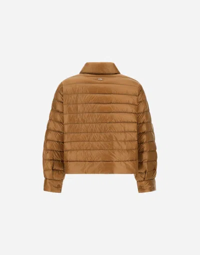 Herno Polo-collar Padded Jacket In Brown