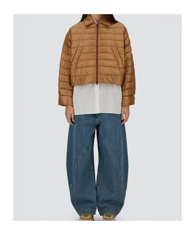 Herno Polo-collar Padded Jacket In Brown