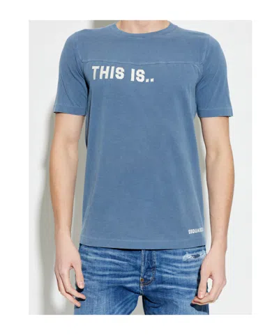 Dsquared2 Text Print T-shirt In Blue
