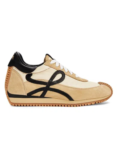 Loewe Multi-panel Lace-up Sneakers - Women's - Cotton/calf Leather/suede/fabric In Multi