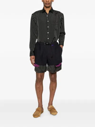 Kolor Striped Double-layer Shorts In Multi