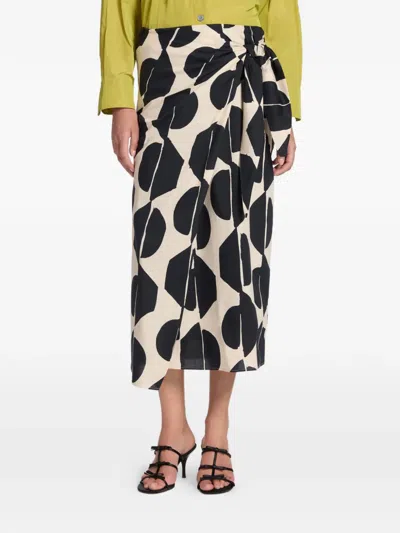Elena Miro' Patterned Midi Skirt In Multi