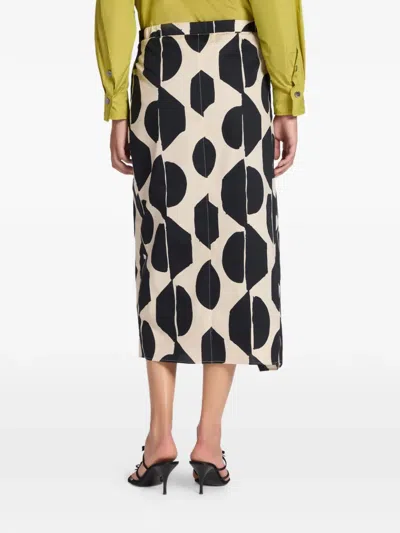 Elena Miro' Patterned Midi Skirt In Multi