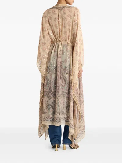 Etro Placed Print Kaftan In Neutral