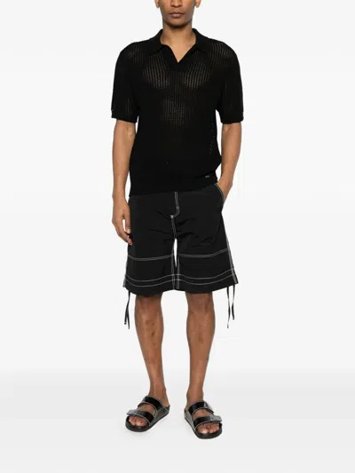 Represent Beverly Open-knit T-shirt In Black