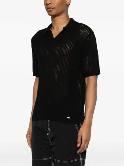 Represent Beverly Open-knit T-shirt In Black