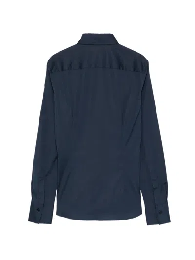 Xacus Sara Collared Long Sleeve Shirt Tailored Seams In Blue
