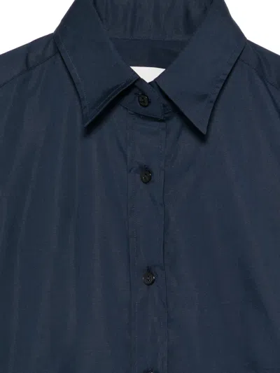Xacus Sara Collared Long Sleeve Shirt Tailored Seams In Blue