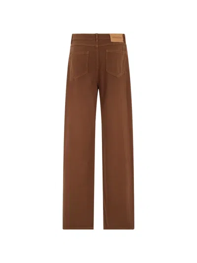 Max Mara Button Trousers In Brown