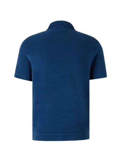 Fedeli V-neck T-shirt In Blue