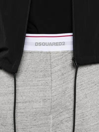 Dsquared2 Oversize Logo Repeated Waistband Shorts In Gray