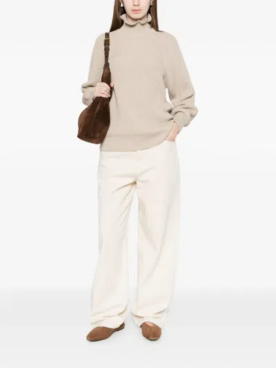 Max Mara Cotton Cordonnet Oversized Jumper In Neutral