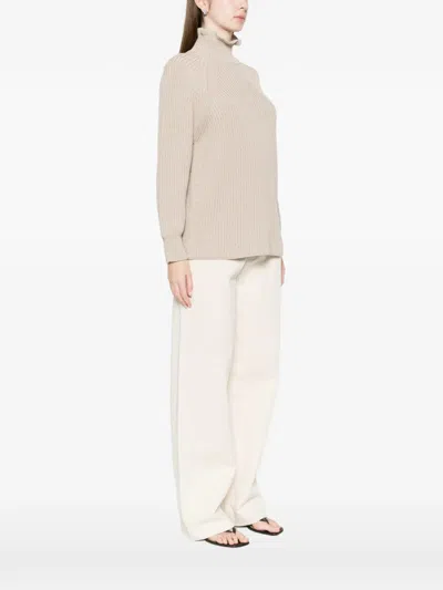 Max Mara Cotton Cordonnet Oversized Jumper In Neutral