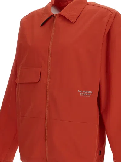 Pas Normal Studios Reflective Logo Utility Jacket In Orange