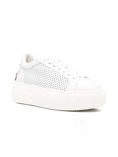 Barracuda Perforated Platform Sneakers In White