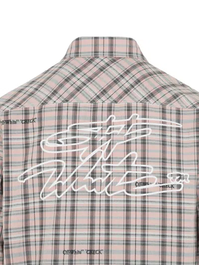 Off-white Pink Flannel Regular Shirt In Multi