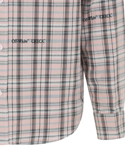 Off-white Pink Flannel Regular Shirt In Multi