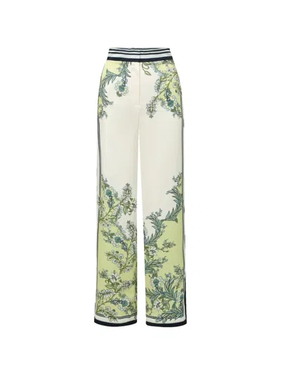 Veronica Beard Grigore High Waist Wide Leg Floral Print Pants In Multi