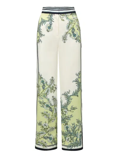 Veronica Beard Grigore High Waist Wide Leg Floral Print Pants In Multi
