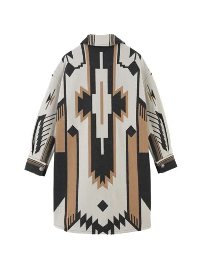 Fortela Leslie Oversized Pattern Coat In Multi