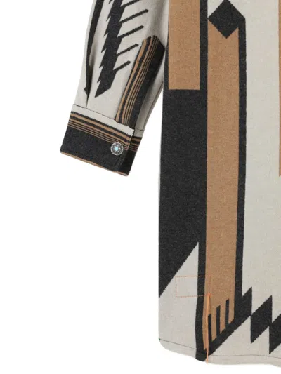 Fortela Leslie Oversized Pattern Coat In Multi