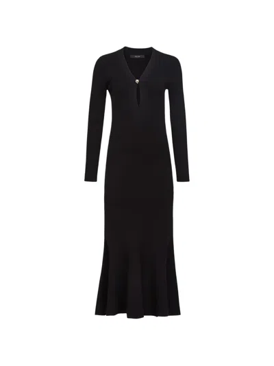 Toccin Zora Long-sleeved Midi Dress In Black