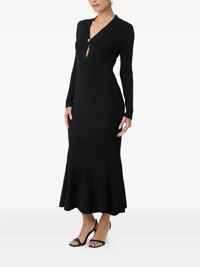Toccin Zora Long-sleeved Midi Dress In Black