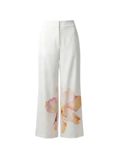 Toccin Gaiafloral Flared Trousers In White