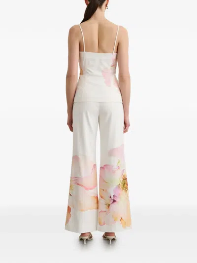 Toccin Gaiafloral Flared Trousers In White