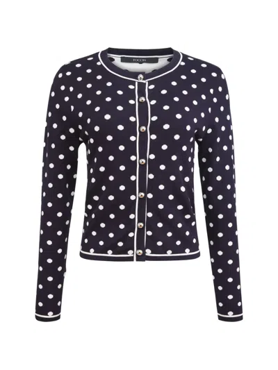 Toccin Xandra Long Sleeve Cardigan In Blue