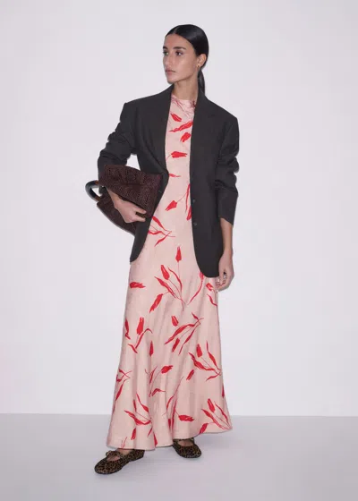 Me+em Modern Tulip Print Bias Maxi Dress Pink Multi