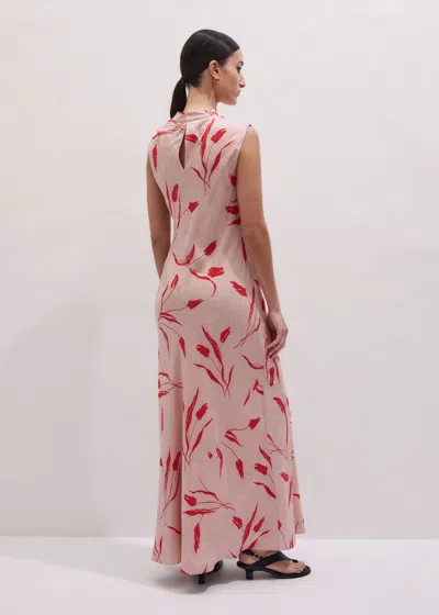 Me+em Modern Tulip Print Bias Maxi Dress Pink Multi