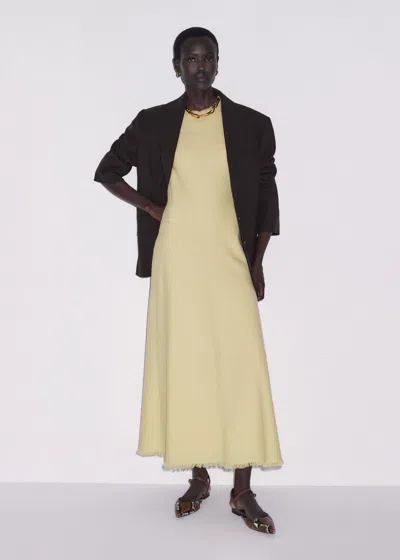 Me+em Bias Cut Am-pm Maxi Dress Dusted Lemon Yellow